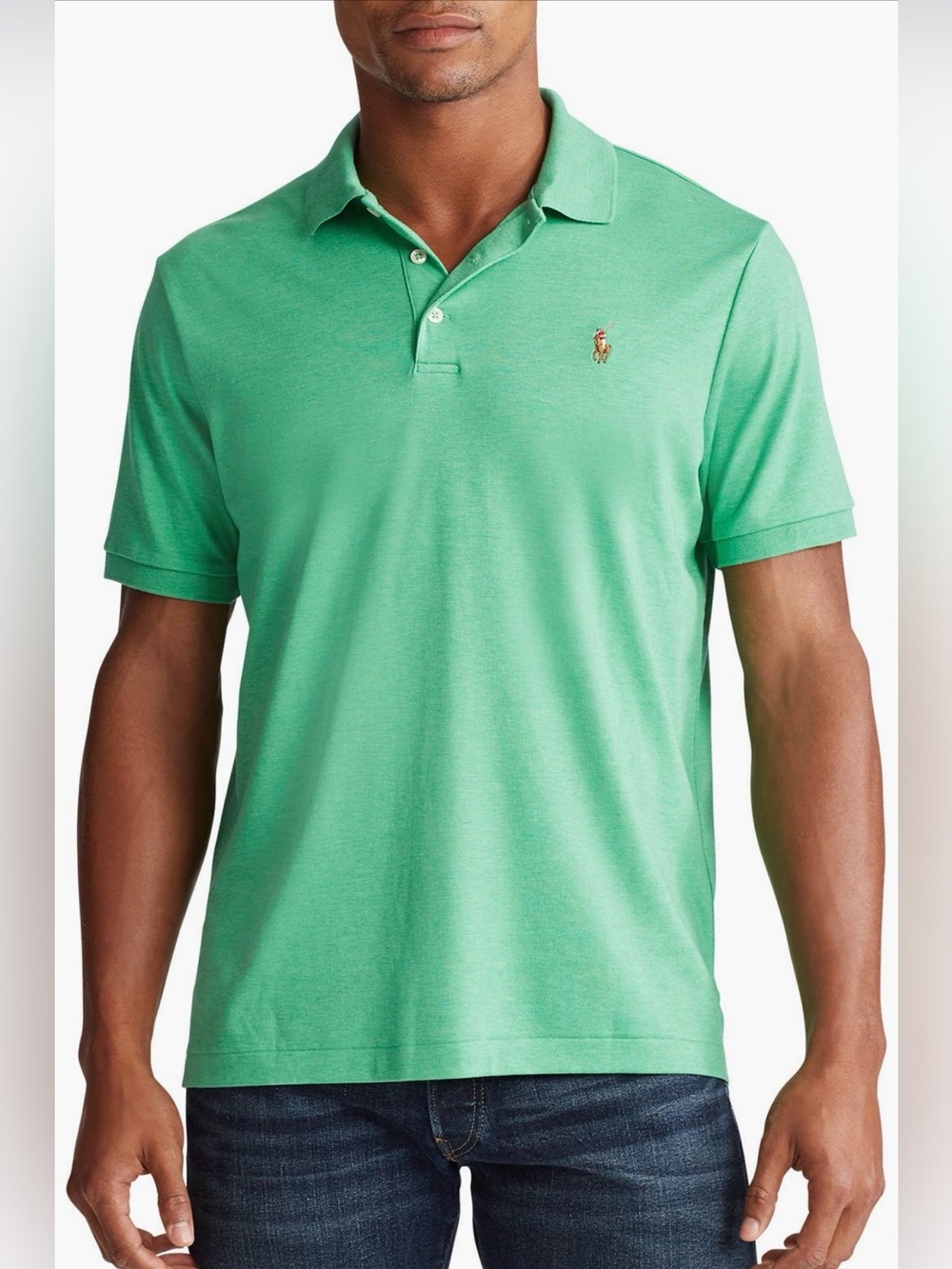 Polo Ralph Lauren Men’s Soft Touch Polo Shirt in Palm Green Heather, Size XL